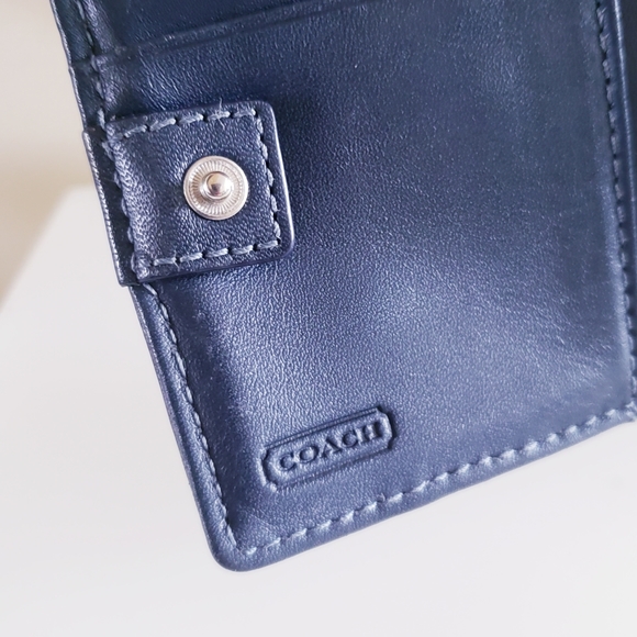 COACH Monogram Leather & Canvas Small Bifold Wallet - Picture 5 of 11